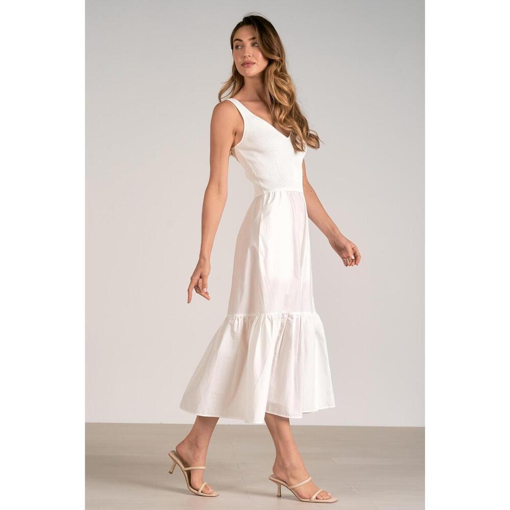 NEW ELAN reno mixed media maxi tank dress in white - Picture 4 of 5